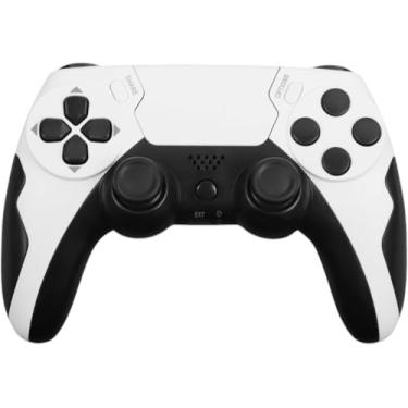 Imagem de Controle para PS4, TV Smart Compatível com Game Pass, Conexão Sem Fio, Branco e Preto