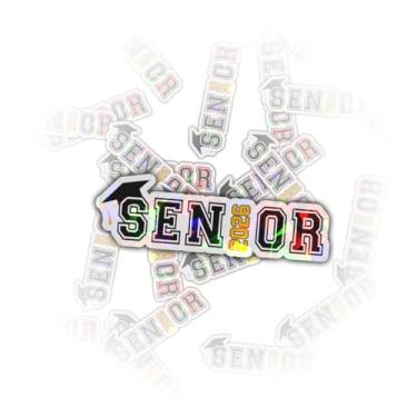Imagem de 3 peças adesivos para idosos 2025 rosa, adesivo para scrapbook do último ano, adesivos de graduação classe 2025 envelopes adesivos para laptop, garrafa de água, capa de telefone, janela de carro