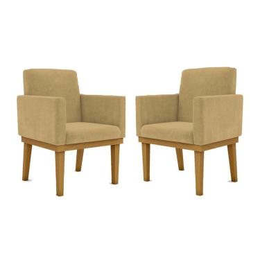 Imagem de Kit 02 Cadeiras C/Base Mesa/Estudos Poltrona capuccino