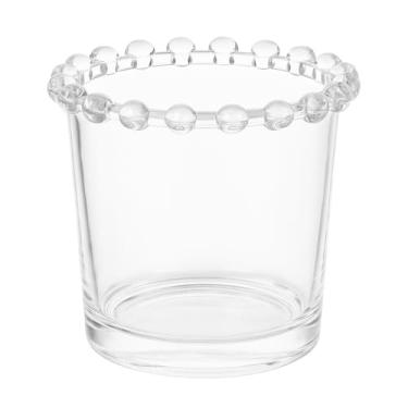 Imagem de Porta Utensílios de Cristal com Borda Decorativa em Bolinhas, Organizador de Bancada Elegante para Banheiro e Cozinha, Copo de Vidro para Talheres e Escovas