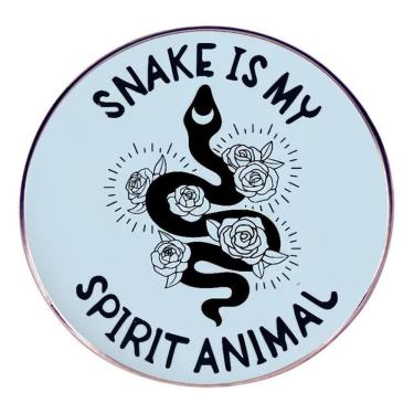Imagem de Broche Pins Snake Is My Spirit Animal Letter Design Alloy