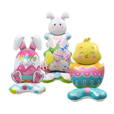 Imagem de Conjunto de balões de alumínio infláveis com tema de Páscoa 4D Stand-Up (3 unidades)