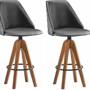 Imagem de Conjunto 2 Banquetas Tecido Único 2240 Bg Base 2 Colm Adhara Amêndoa/Preto