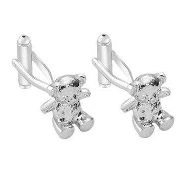Imagem de Urso prateado fofo com abotoaduras para homens e mulheres - yiweisai