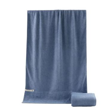 Imagem de Absorvente ultramacio, 2 peças de toalhas de banho de fibra, design listrado azul, extra grande, 70 cm x 140 cm / 70 cm x 140 cm, para uso doméstico de adultos