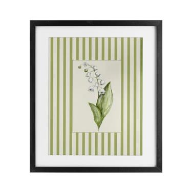Imagem de Stupell Industries Listrado Lírio do Vale Impressão emoldurada preta sob vidro, design por Lisa Wehmeyer, 16 x 13