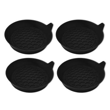 Imagem de Lyxheth 4 peças de porta-copos de carro, tapete de garrafa de água antiderrapante de silicone para veículos, suportes de copo com padrão de onda suave, acessórios universais de interior de carro para