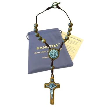 Imagem de SANCTRA Rosário de maçaneta de porta, feito à mão e abençoado na Terra Santa, contas de oração com medalha e crucifixo, bolsa de presente e certificado de autenticidade, gancho de porta cruzada, 7.68