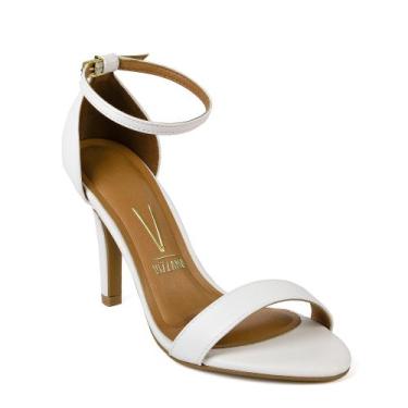 Imagem de Sandália Vizzano Feminina Salto Alto Fino Moda Original, Branco, 36