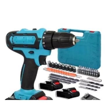 Imagem de Parafusadeira e Furadeira de Impacto 48V, Kit Profissional com 2 Baterias 3Ah, Carcaça em Nylon, 25 Regulagens de Torque, Maleta e Acessórios, Azul