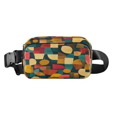 Imagem de CEBUGI Pochetes de caminhada para homens e mulheres, fundo abstrato, moderno, resistente à água, com cinto ajustável para treino, viagem, corrida