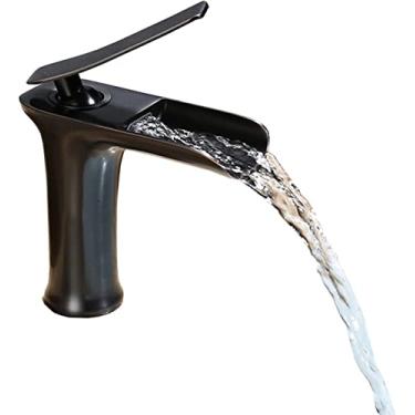 Imagem de YYBOES Torneira de pia de banheiro torneiras de banheiro alça única torneira de banheiro torneira de banheiro retrô torneira de pia de banheiro torneira preta torneira de banheiro furo único