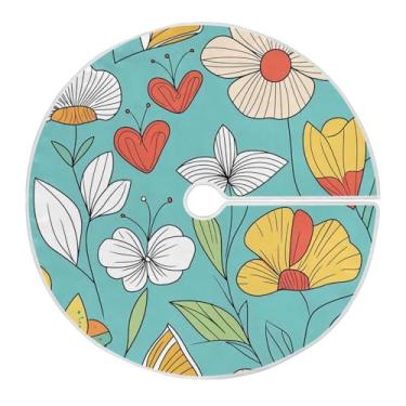 Imagem de Wassud Saia para árvore de Natal, ilustração de jardim, decoração de árvore de Natal, enfeites de Natal, tapete de árvore pequena para decoração de festa de ano novo, 91 cm