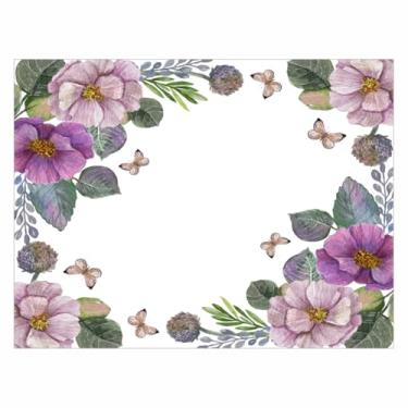 Imagem de Jogo Americano Mesa Posta Kit 2 a 12 Unidades Impermeável Decoração de Mesa (Flores em tons de Rosa,Kit 2 peças)
