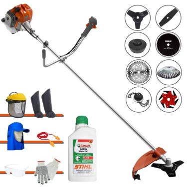 Imagem de Roçadeira RL520AC-G2 Tekna 52cc Com Carretel + Facas 2 Pontas, 3 Pontas, 6 Pontas, 40 Dentes, 80 Dentes, Trimmer e Escova de Aço + EPI + ÓLEO STIHL