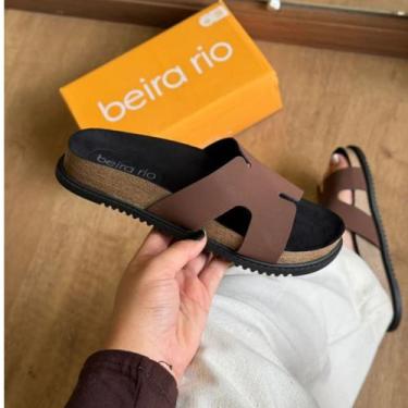 Imagem de Papete Feminina Beira Rio Conforto Slide Em H tratorado, Conhaque, 38