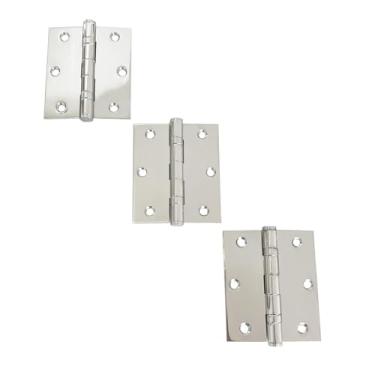 Imagem de DECORPLACE, Dobradiças Para Portas Aço Inox 304 Polido 3,5" × 3,0" × 2 mm - 3 UN