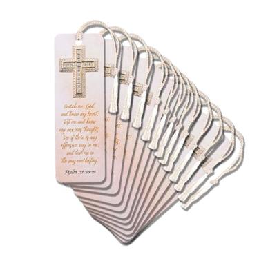 Imagem de Dicksons Marcador de livro com borla cristã inspiradora para livros, estudo da Bíblia, diários 5 x 15 cm, cartolina Search Me God, pacote com 12