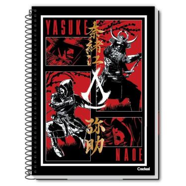 Imagem de Caderno Espiral Universitário Capa Dura 1 Matéria 80f Assassins Creed Credeal Estampa 2