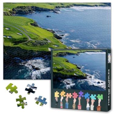 Imagem de 1000 Piece Jigsaw Puzzle for Adults California Coastal Art Pebble Beach Golf Course Scenic Ocean View Landscape Wall Decor Puzzle 27.5x19.7 Inches Home Office Gift