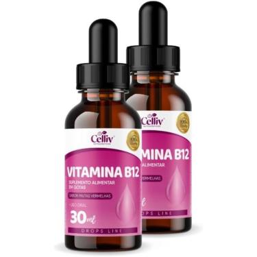 Imagem de Kit Com 02 - Vitamina B12 Em Gotas 30ml Celliv-Unissex