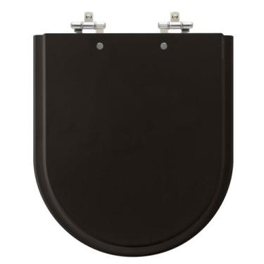Imagem de Assento Sanitário Riviera Preto Tampa para Vaso Celite de Madeira Laqu