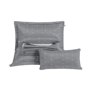 Imagem de Kit Cobre Leito Casal Padrão + Almofada 5 Peças Bordado Urbany Hiperca