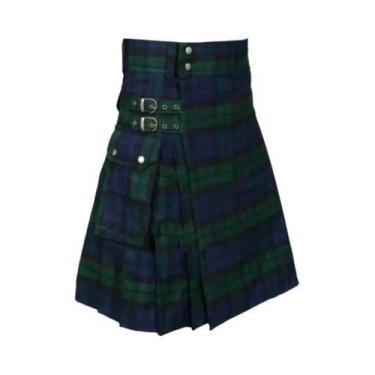 Imagem de Saia Curta Masculina De Tartan, Kilt Tradicional Da Escócia, Moda Vint