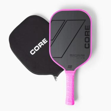 Imagem de Pá de Pickleball de fibra de carbono Core MX-1000 com capa de 16 mm - Aprovado pelos EUA - Aderência confortável acolchoada com polímero de favo de mel - Controle de rotação superior - Jogadores