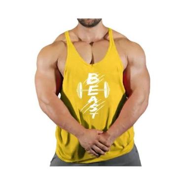 Imagem de Camiseta Regata De Algodão Masculina Para Fitness Verão Musculação Aca