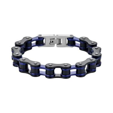 Imagem de Pulseira Masculina Punk Rock De Aço Inoxidável 316L Com Corrente De Mo