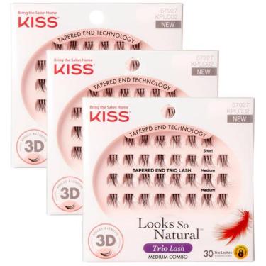 Imagem de Cílios postiços KISS Looks So Natural Trio Lash Medium x30