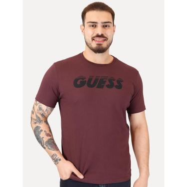 Imagem de Camiseta Guess Masculina Silk Logo Fast Bordô-Masculino