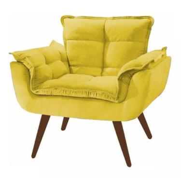 Imagem de Poltrona decorativa Opala amarela CASA DA POLTRONA