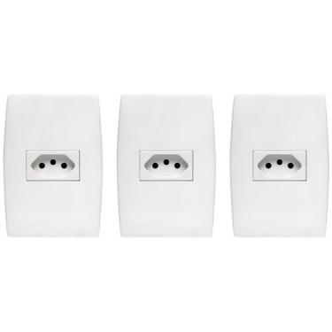 Imagem de Kit 3 conjunto tomada 10a 3 pinos soprano siemens ilus