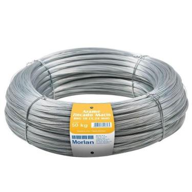 Imagem de Arame Liso Galvanizado Morlan 18 Industrial Rolo 50Kg