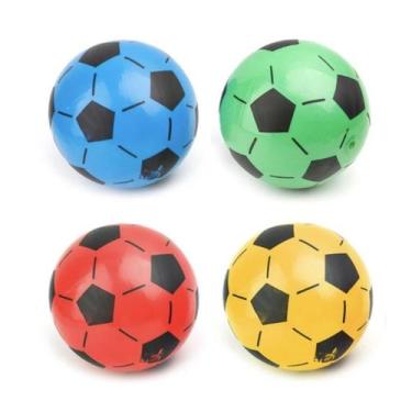 Imagem de 10x Bola Colorida Vinil Dente de Leite Inflável Bola Futebol - PL, 30u