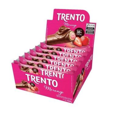Imagem de Chocolate Trento Wafer Morango 29g - Embalagem com 16 Unidades