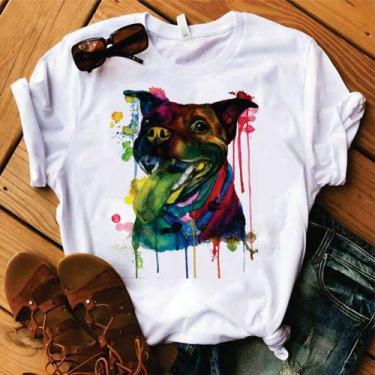Imagem de Blusa T-shirt Camiseta Feminina Estampada-Pitbull- Várias Estampas 11,