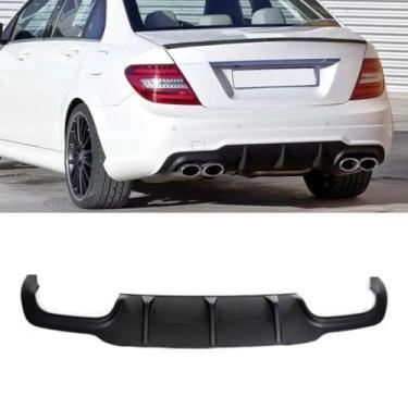 Imagem de Spoiler de para-choque traseiro de carro com modificação do difusor de lábios compatível com W204 2011-2014 Sport Edition Acabamento do forro traseiro da garganta (Spoiler de para-choque traseiro