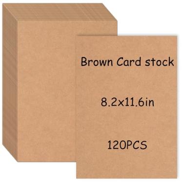Imagem de 120 peças, cartolina marrom Kraft, 20 x 29 cm, papel para convites, artesanato, cartões faça-você-mesmo, pacote de decoração, artesanato