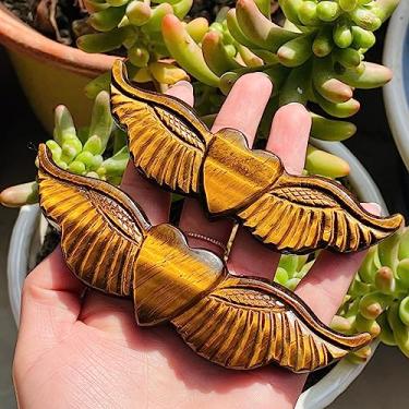 Imagem de Ornamentos de amostra de pedras de cristal de quartzo esculpidas à mão com olho de tigre natural - (Cor: 1 peça, tamanho: envio aleatório)