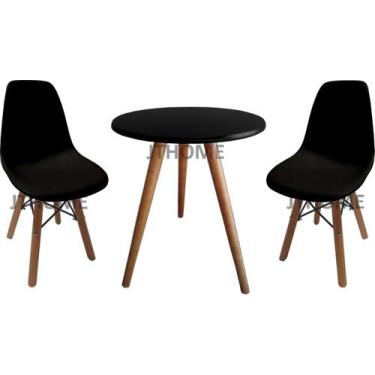 Imagem de Mesa 52cm Pe Palito 50cm Infantil + 2 Cadeira Suporte Eiffel - jthome,