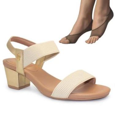 Imagem de Kit Sandália Usaflex Salto Bloco Feminina + 2 Par-Feminino