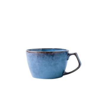 Imagem de WF Caneca de café grande de cerâmica, tigela de cereais e sopa, tigela de sopa grande com alça, lavável na lava-louças e no micro-ondas, 650 ml (azul)