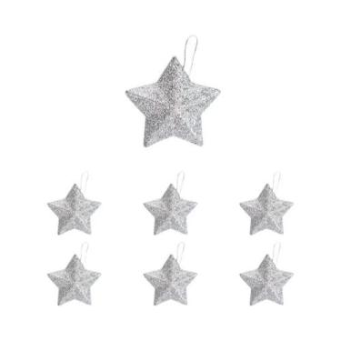 Imagem de Enfeites De Natal Em Forma De Estrela Com Glitter Dourado, Pendentes P
