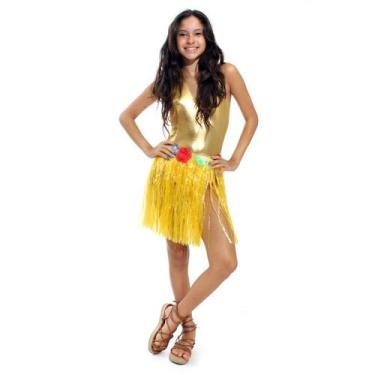 Imagem de Saia Havaiana Acessório Para Fantasia Abrakadabra, Amarelo, U