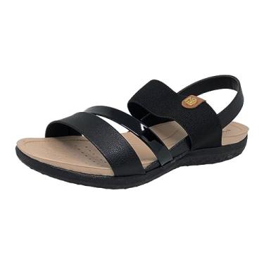 Imagem de SANDÁLIA FEMININA MODARE PRETA 7125.233 ORTOPÉDICA PALMILHA ANATÔMICA PARA ESPORÃO Cor:Preto;Tamanho:40