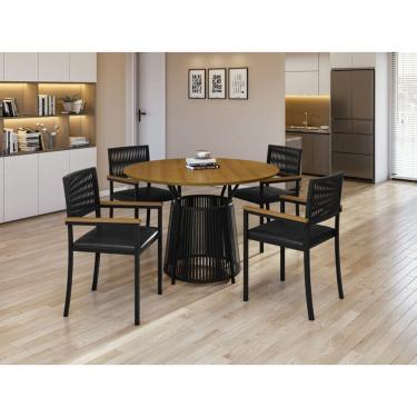 Imagem de Conjunto para Área Gourmet redondo 4 Cadeiras Roma Paonanda