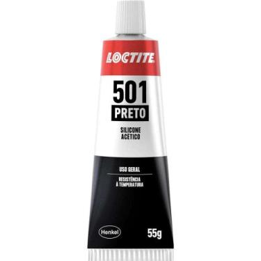 Imagem de Borracha de Silicone Superflex, Acético, 501 Preto, 55 g, Loctite Oste